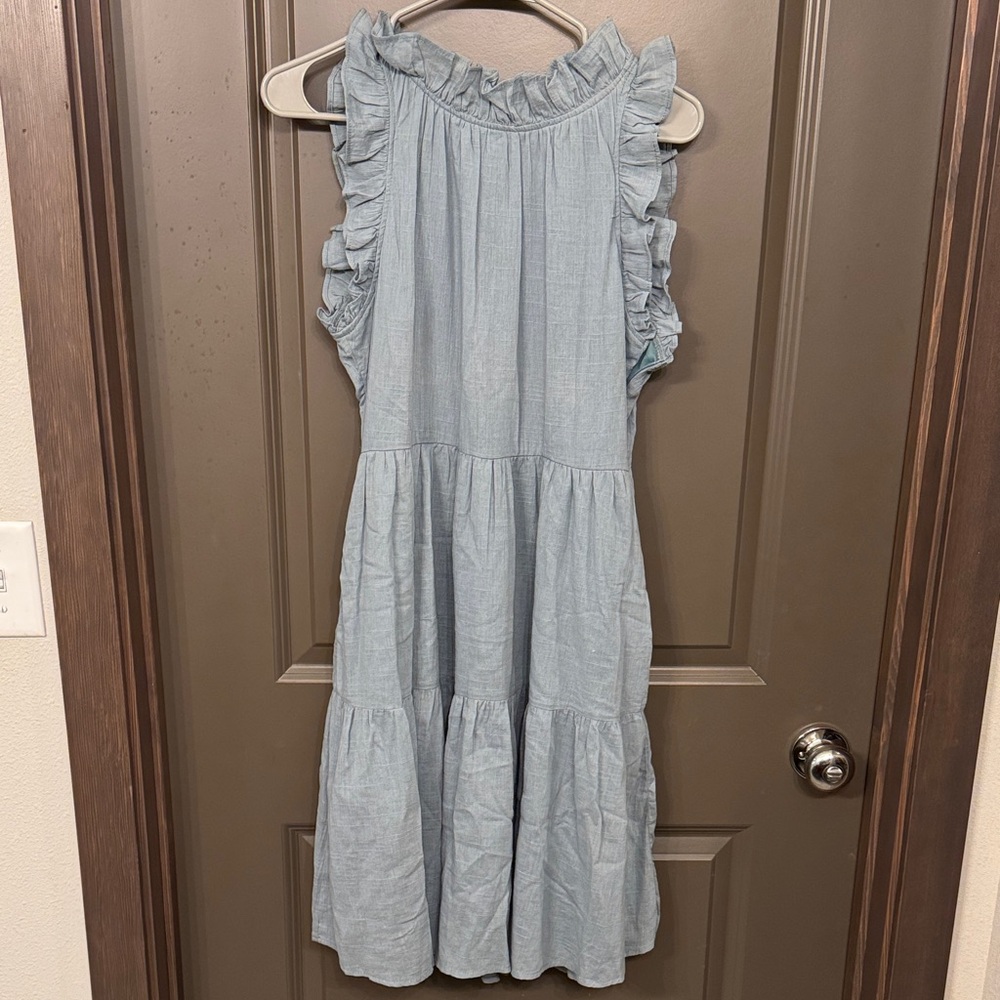 Listicle Ruffled Blue Dress